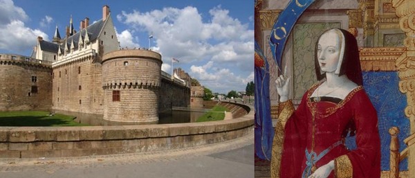 Château de Anne de Bretagne à Nantes et son portrait .  ©  Histoiredelatoisondor bnf