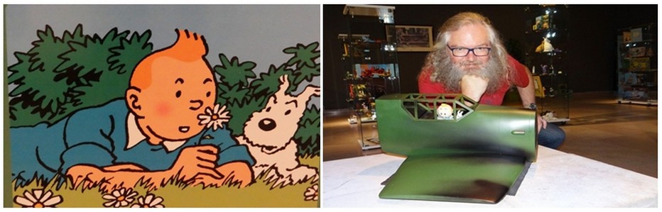 De gauche à droite : Tintin et Milou fleurent bon les souvenirs de BD. ©Bertrand Munier; L’Alsacien Rémi Waeldin est tombé enfant dans l’univers d’Hergé. ©Bertrand Munier De gauche à droite : Tintin et Milou fleurent bon les souvenirs de BD. ©Bertrand Munier; L’Alsacien Rémi Waeldin est tombé enfant dans l’univers d’Hergé. ©Bertrand Munier
