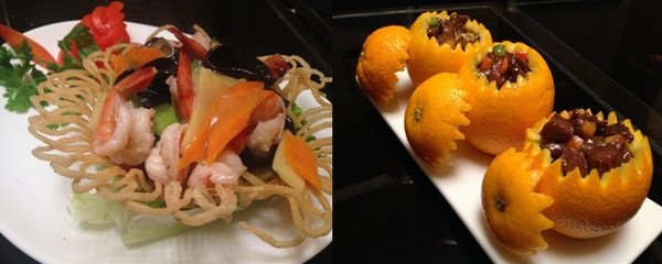 De gauche à droite : Que chao ; Oranges farcies au boeuf © DR