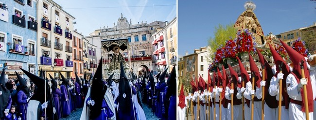 Les traditionnelles processions de la Semaine Sainte à Cuenca  se perpétuent depuis le XVIIè siècle© OT Cuenca
