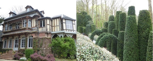 La villa Roxelane à Etreat, entourée des jardins fantatisques créés par Alexandre Grivko.  © Jardin d'Etretat