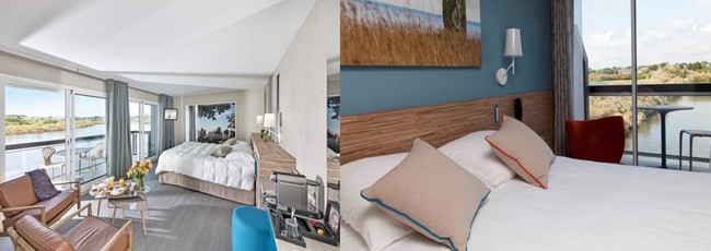 Chambre suite junior de 34m2 et chambre Océan et Jardin de 24m2 ©hotel.thalasso-carnac.com/destination-hotel-les-salines.html Chambre suite junior de 34m2 et chambre Océan et Jardin de 24m2 ©hotel.thalasso-carnac.com/destination-hotel-les-salines.html