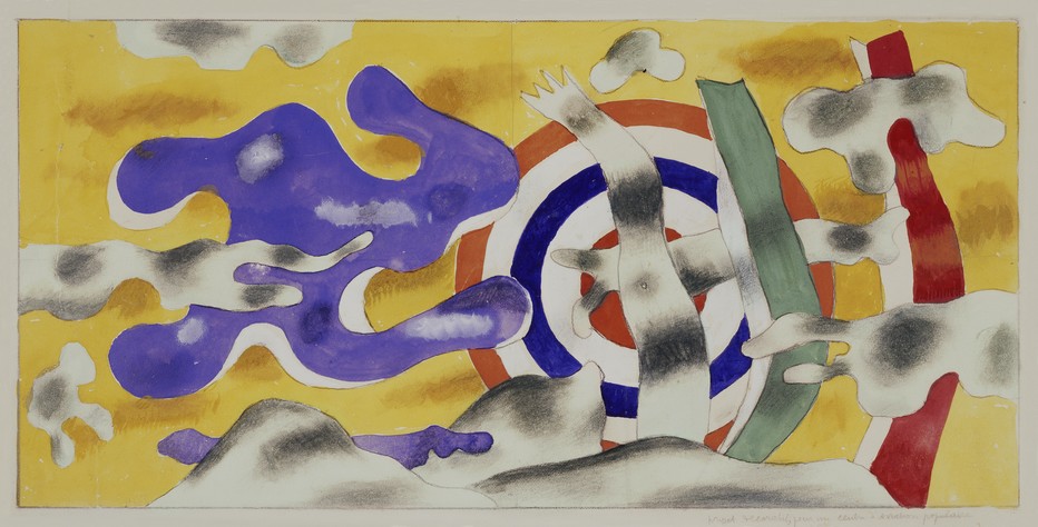 Fernand Léger, projet décoratif pour un centre d'aviation populaire. 1940 (C) ADAGP, Paris Credit:  Photo (C) Centre Pompidou, MNAM-CCI, Dist. RMN-Grand Palais / Droits réservés centre national d'art et de culture Georges-Pompidou.