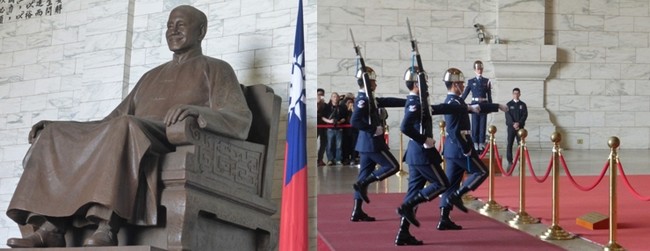 Le hall de style Ming accueille la statue du timonier en bronze de 25 tonnes. On n’y manque surtout pas à chaque heure, la relève de la garde au pas cadencé. © C.Gary