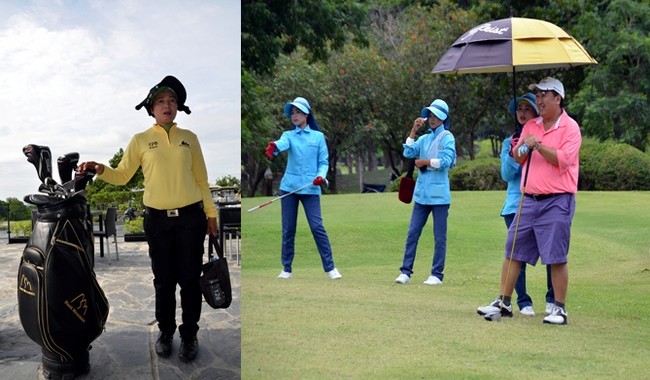 L’une des spécificités de la Thaïlande est de recourir aux services de caddies féminins spécialement formés pour guider et accompagner les golfeurs sur tous les types de parcours.© David Raynal