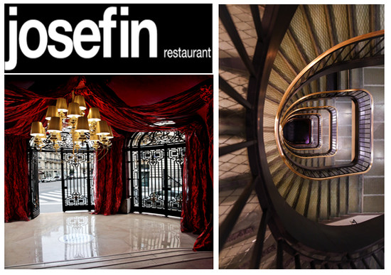 Les grilles majestueuses de l'entrée de l'Hôtel Banke et du restaurant Josefin donnent le ton et l'élégance de cet endroit parisien très branché. On peut y admirer l'escalier, oeuvre de Gustave Eiffel. (crédit photos hotelbanke.com)