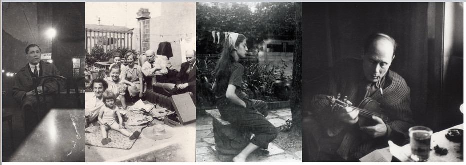 Ses amis, de gauche à droite : Marc Sterling, Zygmund Schreter, Pinchus Krémègne et leurs familles.Photo du milieu, Suzanne Bouldoire l'épouse de l'artiste. D.R. Ses amis, de gauche à droite : Marc Sterling, Zygmund Schreter, Pinchus Krémègne et leurs familles.Photo du milieu, Suzanne Bouldoire l'épouse de l'artiste. D.R.