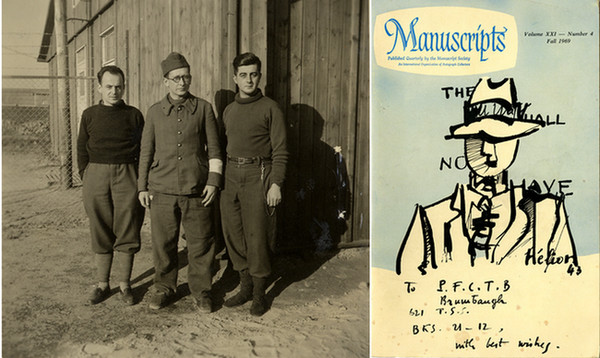 De gauche à droite : 1941 stalag IIC ; Dessin offert en 1943 au soldat Brumbaugh . Copyright Collection personnelle famille Hélion. De gauche à droite : 1941 stalag IIC ; Dessin offert en 1943 au soldat Brumbaugh . Copyright Collection personnelle famille Hélion.