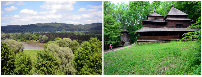 Vue de la campagne environnante à Sanok et de son musée ethnographique. Crédit photo David Raynal. Vue de la campagne environnante à Sanok et de son musée ethnographique. Crédit photo David Raynal.