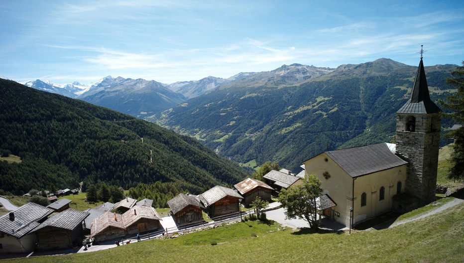 Le village de Chandolin dans le val d’Anniviers, un village haut perché.© OT Valais Le village de Chandolin dans le val d’Anniviers, un village haut perché.© OT Valais