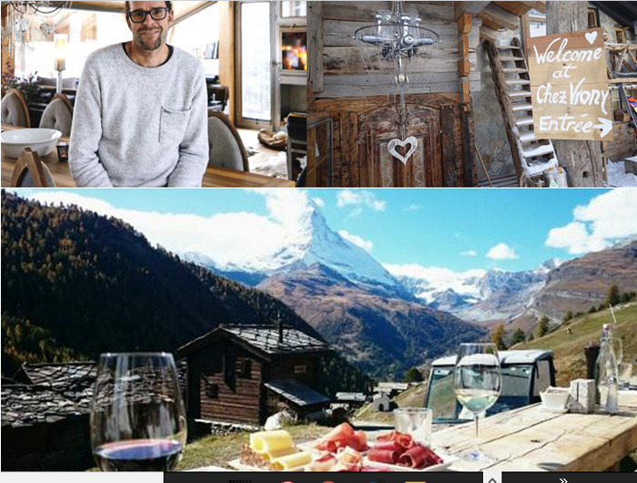 De gauche à droite :Backstage Hotel Vernissage ,le nouveau joyau du design de Heinz Julen artiste et architecte, de 19 chambres dans un emplacement de rêve au centre du village de Zermatt. ©Christophe kern; L'entrée de "Chez Vrony" ; LeSchönegg Restaurant panoramique.qui domine tout le village de Zermatt. © OTZermatt De gauche à droite :Backstage Hotel Vernissage ,le nouveau joyau du design de Heinz Julen artiste et architecte, de 19 chambres dans un emplacement de rêve au centre du village de Zermatt. ©Christophe kern; L'entrée de "Chez Vrony" ; LeSchönegg Restaurant panoramique.qui domine tout le village de Zermatt. © OTZermatt