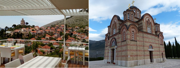 Trebinje. Vue de la colline et du monastère Crkvine © FS