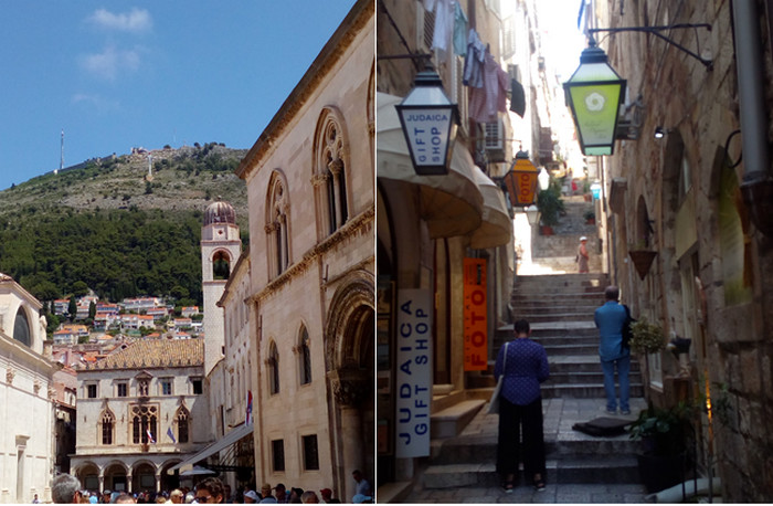 De gauche à droite : : Vieille ville de Dubrovnik. L’ancienne Raguse affiche encore des airs vénitiens… © FS; Ruelle adjacente au Stradun, l’artère majeure de la Vieille Ville de Dubrovnik © FS