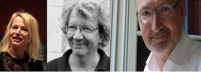 De gauche à droite : Laure Adler présidente du festival 2018 ; Thierry Paquot, grand témoin du FIG ; Eric Fottorino, auteur, journaliste, directeur du Monde jusqu’en 2011, créateur du magazine Le 1, qui endossera le rôle de président du salon du livre. @ Wikipédia et DR De gauche à droite : Laure Adler présidente du festival 2018 ; Thierry Paquot, grand témoin du FIG ; Eric Fottorino, auteur, journaliste, directeur du Monde jusqu’en 2011, créateur du magazine Le 1, qui endossera le rôle de président du salon du livre. @ Wikipédia et DR
