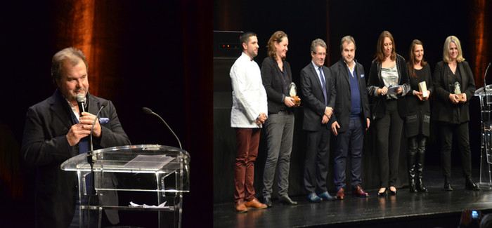 Lors du Salon du Livre Gourmand de Périgueux qui s'est déroulé du 23 au 25 novembre dernier, remise des prix par Pierre Hermé le président d'honneur de la manifestation. @ David Raynal