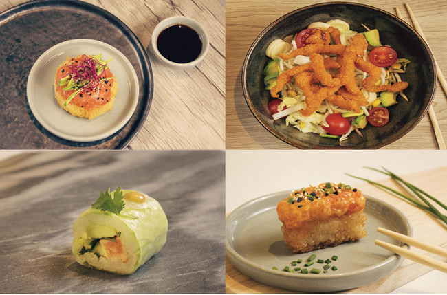 Outre les traditionnels sushis coiffés ou fourrés de saumon, de thon, d’œufs de saumon, d’avocat et de concombre, on vous propose une infinité de créations signées Bozen. @ Bozen Outre les traditionnels sushis coiffés ou fourrés de saumon, de thon, d’œufs de saumon, d’avocat et de concombre, on vous propose une infinité de créations signées Bozen. @ Bozen