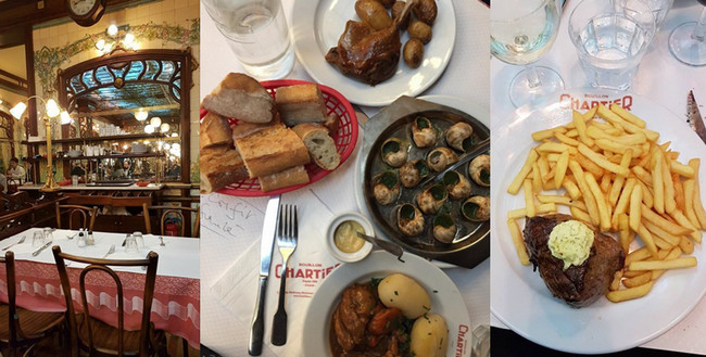 La carte et longue, le vin peut être servi en carafe et l’addition ne vous ruinera pas après un délicieux moment où le plaisir des yeux s’accorde à celui des papilles ! @ Bouillon Chartier Montparnasse La carte et longue, le vin peut être servi en carafe et l’addition ne vous ruinera pas après un délicieux moment où le plaisir des yeux s’accorde à celui des papilles ! @ Bouillon Chartier Montparnasse