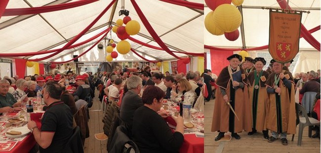 Point culminant, le festin de 15 plats et plus de 1000 convives et Confrérie de la truffe et du foie fgras présente durant la banquet. @ C.Gary