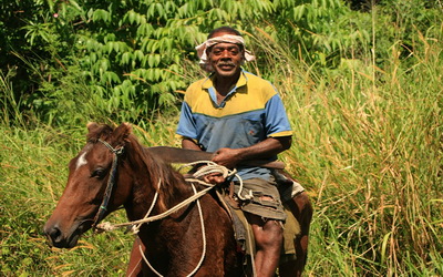 Fidjien à cheval