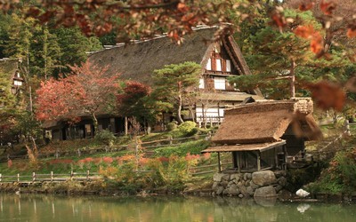 Maison traditionnelle dans le village folkorique de Hida à Takayama" Maison traditionnelle dans le village folkorique de Hida à Takayama"