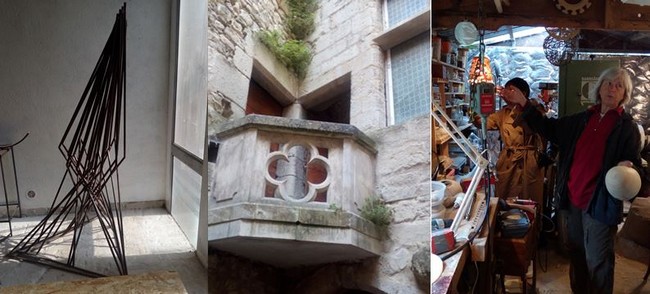 1/Oeuvre de Christophe Masson dans son atelier  situé dans l'ancienne caserne des pompiers- @ F.Surcouf 2/ Hôtel d'Astier @ F.Surcouf. 3/ Isabelle Martin dans son atelier- @ F. Surcouf 1/Oeuvre de Christophe Masson dans son atelier  situé dans l'ancienne caserne des pompiers- @ F.Surcouf 2/ Hôtel d'Astier @ F.Surcouf. 3/ Isabelle Martin dans son atelier- @ F. Surcouf