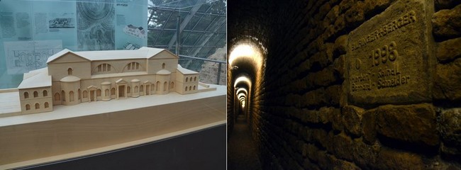Il est également de nouveau possible de parcourir au cœur des fondations de l’édifice le canal de drainage qui servait à rejeter les eaux stagnantes et de ruissellement. Bon voyage dans les couloirs du temps. Crédit photo David Raynal. Il est également de nouveau possible de parcourir au cœur des fondations de l’édifice le canal de drainage qui servait à rejeter les eaux stagnantes et de ruissellement. Bon voyage dans les couloirs du temps. Crédit photo David Raynal.