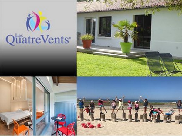Des petites maisons individuelles très accueillantes aux 4 Vents Noirmoutier, @ C.Gary; Les chambres, et le club junior en pleine activité sur la plage. @4 Vents