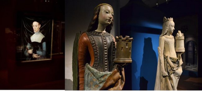 De gauche à droite : Musée anne de Beaujeu femme à l'eillet MNR musées nationaux ; Sainte Madeleine; @ David Raynal