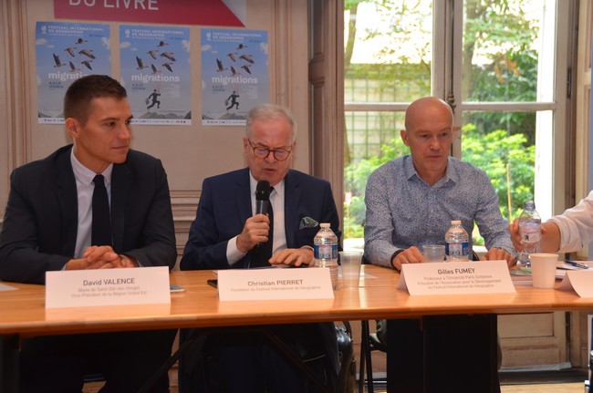 Conférence de Presse du Festival International de Géographie (FIG) dans les locaux du Centre National du Livre (CNL)  à Paris. @David Raynal