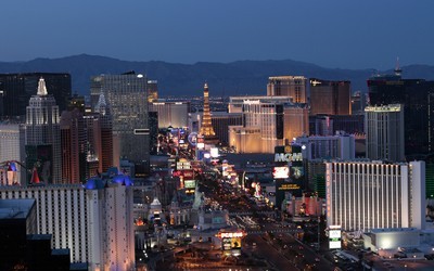 Vue sur les nombreux palaces de Las Vegas Vue sur les nombreux palaces de Las Vegas