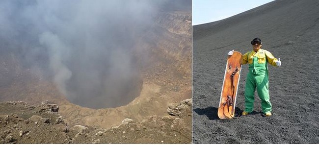 Masaya, accessible jusqu’à son cratère dans les vapeurs sulfureuses ou le lunaire Cerro Negro dont les cendres charbonneuses se prêtent aux intrépides sandsurfers. @ C.G.