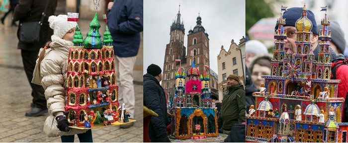 Les participants au concours s’inspirent des plus beaux monuments de Cracovie. Cette tradition se transmet de père en fils. Les maçons Michal et Leon Ezenker, auteurs de la première crèche inspirée de l'architecture cracovienne sont considérés comme les précurseurs du genre - © DR