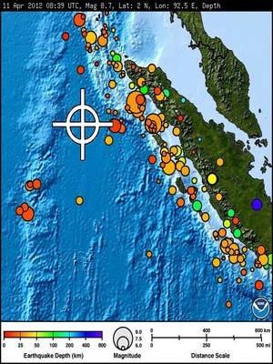 Suite au Séisme sur une île de la Côte Ouest de l’Indonésie : Alerte au tsunami dans tout l’Océan Indien
