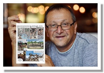 Bertrand Munier présente la première bande dessinée sur les Vosges dont il est l'auteur. Publiée aux éditions du Signe à Strasbourg.. @ DR. Bertrand Munier présente la première bande dessinée sur les Vosges dont il est l'auteur. Publiée aux éditions du Signe à Strasbourg.. @ DR.