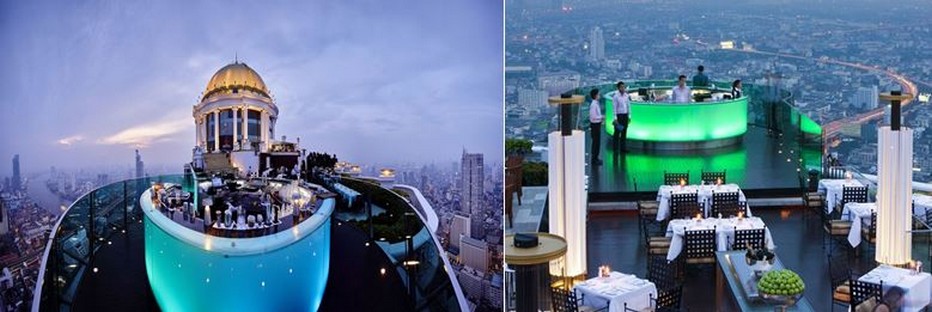Le Sky Bar et pour le côté romantique le restaurant Sirocco... Une vue à 360° sur Bangkok. @ Lebua