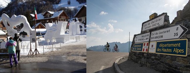 Valloire est très connue, chaque année en janvier, pour son concours de  sculptures sur glace et sur neige,  et reste une ville étape du Tour de France, en direction de la  mythique route du col du Galibier.  @ Wikipedia.org