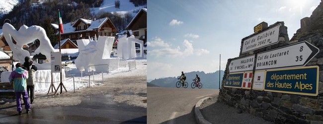 Valloire est très connue, chaque année en janvier, pour son concours de sculptures sur glace et sur neige, et reste une ville étape du Tour de France, en direction de la mythique route du col du Galibier. @ Wikipedia.org Valloire est très connue, chaque année en janvier, pour son concours de sculptures sur glace et sur neige, et reste une ville étape du Tour de France, en direction de la mythique route du col du Galibier. @ Wikipedia.org