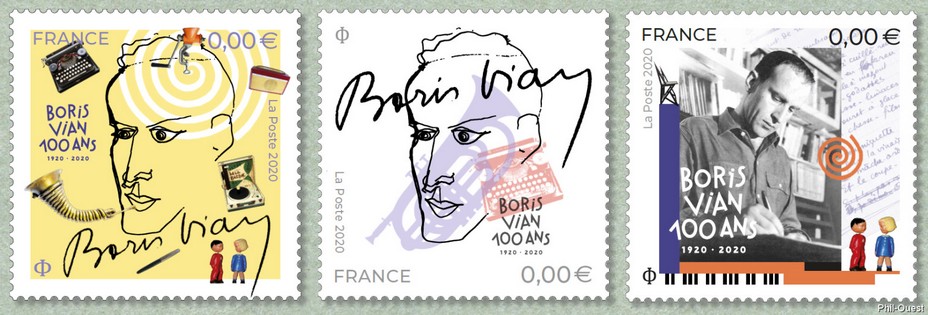 Les timbres voyagent et nous font voyager…Un timbre pour le centenaire de la naissance de Boris Vian.