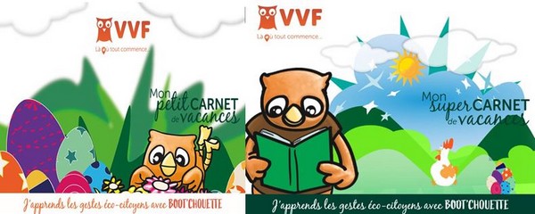 De gauche à droite :  page de garde Boot Chouette 3-6 ans et page de garde Boot Chouette 7 -10 ans. @ Virtual VVF