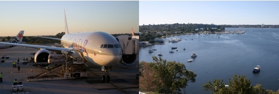 Boeing 777-200 LR à son arrivée sur le parking de l'aéroport de Perth-Western Australia/ 2 Vue sur Perth (Photos Richard Bayon)