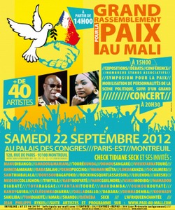 Palais des Congrès à Montreuil : Un concert de soutien en faveur de la paix au Mali Palais des Congrès à Montreuil : Un concert de soutien en faveur de la paix au Mali