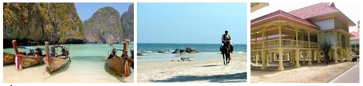 Crique de pêcheurs, un cavalier solitaire sur la magnifique plage, le palais Maruekhathaiyawan construit par le roi Rama VI