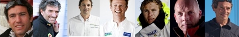 De gauche à droite les navigateurs : Tanguy De Lamotte, Kito De Pavant, Alessandro Di Benedetto, Jean-Pierre Dick, François Gabart, Mike Golding, Marc Guillemot. Crédit photo VendéeGlobe De gauche à droite les navigateurs : Tanguy De Lamotte, Kito De Pavant, Alessandro Di Benedetto, Jean-Pierre Dick, François Gabart, Mike Golding, Marc Guillemot. Crédit photo VendéeGlobe