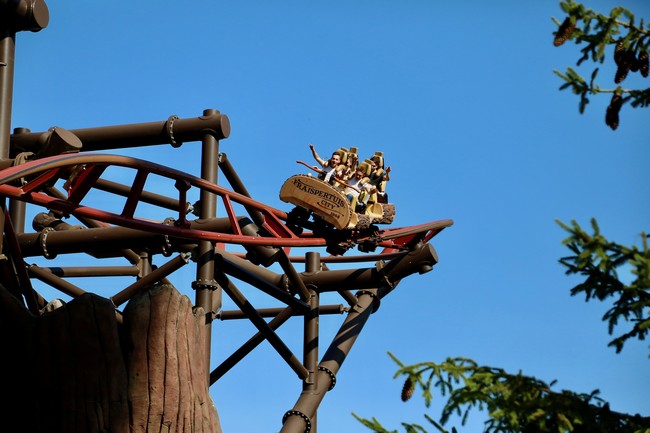 Tout comme le Golden Driller, le Timber Trop ou montagnes russes fait le bonheur des adolescents et des adultes. ©Fraispertuis Tout comme le Golden Driller, le Timber Trop ou montagnes russes fait le bonheur des adolescents et des adultes. ©Fraispertuis