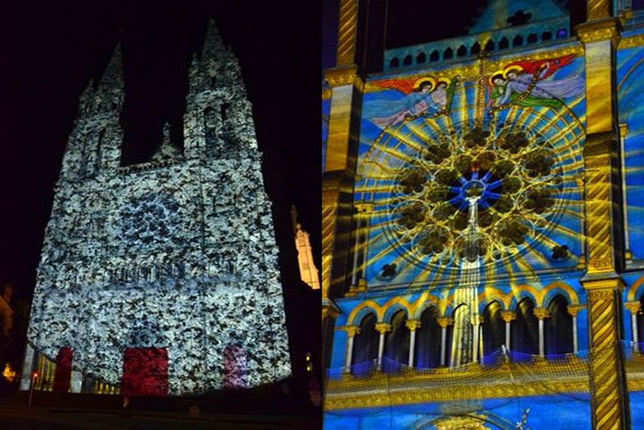 "Lumières sur le Bourdonnais" - Le Sacré Coeur et détail du vitrail.... @ David Raynal