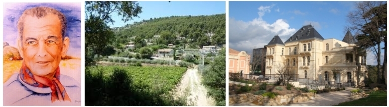 Portrait de Marcel Pagnol, petite ville d'Aubagne, Château de la Buzine Portrait de Marcel Pagnol, petite ville d'Aubagne, Château de la Buzine