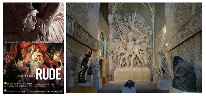 Affiche de l'exposition du couple RUDE, "La Marseillaise " relief de François Rude  (Photos  Musée des Beaux Arts de Dijon)