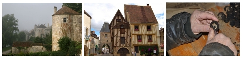 Fortifications au village médiévale de Noyers, La Maison Jaune, l'or noir (photos site de la ville)