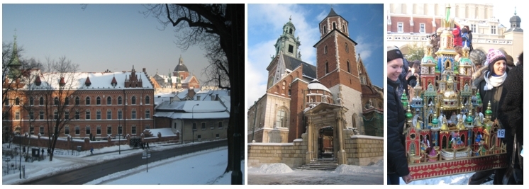 Sur la colline de Wawell Cathédrale et Basilique Gothique , présentation des crèches de Noël (Copyright Catherine Gary)