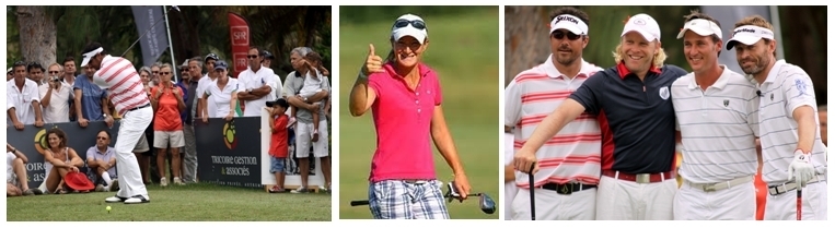 Le Mick's Frieds (photos David Raynal) avec cette année l’ancienne numéro 1, la française Gwladys Nocera.(Photo golf-master-trophée.com) Le Mick's Frieds (photos David Raynal) avec cette année l’ancienne numéro 1, la française Gwladys Nocera.(Photo golf-master-trophée.com)